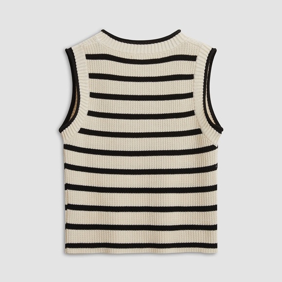 Commense Leisure Stripe Knit Crop Top - Picture 2 of 8